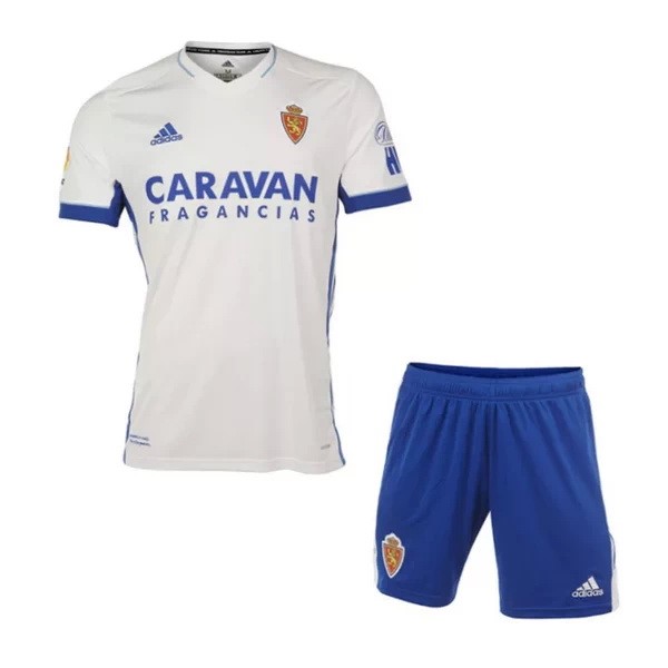 Camiseta Real Zaragoza 1ª Kit Niños 2020 2021 Blanco Azul